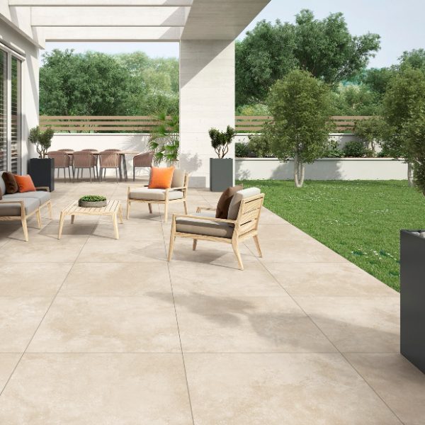 20mm Limestone Creama (Ivory) Porcelain Paving 600x900mm