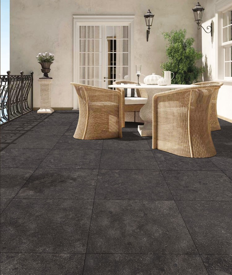 20mm Fossil Nero Porcelain Paving 600x900mm